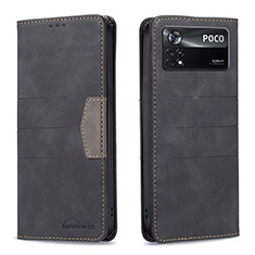 Custodia Portafoglio In Pelle Cover con Supporto B01F per Xiaomi Redmi Note 11E Pro 5G Nero