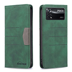 Custodia Portafoglio In Pelle Cover con Supporto B01F per Xiaomi Redmi Note 11E Pro 5G Verde