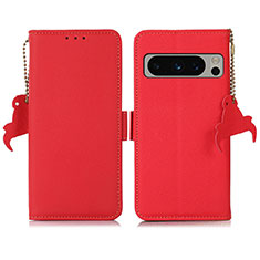 Custodia Portafoglio In Pelle Cover con Supporto B01H per Google Pixel 8 Pro 5G Rosso