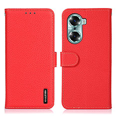 Custodia Portafoglio In Pelle Cover con Supporto B01H per Huawei Honor 60 5G Rosso