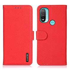 Custodia Portafoglio In Pelle Cover con Supporto B01H per Motorola Moto E20 Rosso