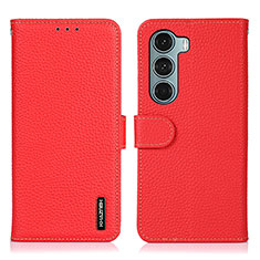 Custodia Portafoglio In Pelle Cover con Supporto B01H per Motorola Moto Edge S30 5G Rosso