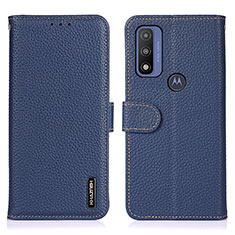 Custodia Portafoglio In Pelle Cover con Supporto B01H per Motorola Moto G Pure Blu