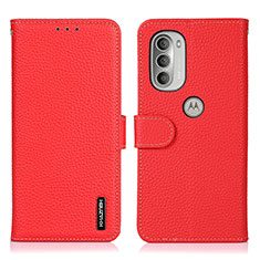 Custodia Portafoglio In Pelle Cover con Supporto B01H per Motorola Moto G51 5G Rosso