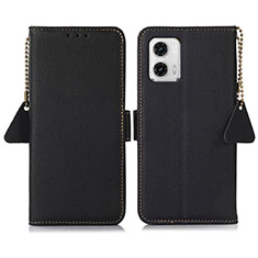 Custodia Portafoglio In Pelle Cover con Supporto B01H per Motorola Moto G73 5G Nero