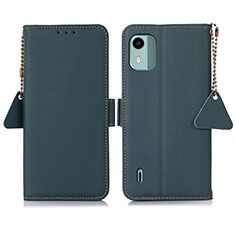 Custodia Portafoglio In Pelle Cover con Supporto B01H per Nokia C12 Verde