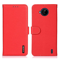 Custodia Portafoglio In Pelle Cover con Supporto B01H per Nokia C20 Plus Rosso