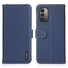 Custodia Portafoglio In Pelle Cover con Supporto B01H per Nokia G11 Blu