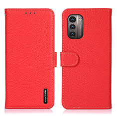 Custodia Portafoglio In Pelle Cover con Supporto B01H per Nokia G11 Rosso