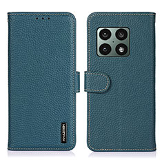 Custodia Portafoglio In Pelle Cover con Supporto B01H per OnePlus 10 Pro 5G Verde