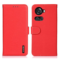 Custodia Portafoglio In Pelle Cover con Supporto B01H per OnePlus 10R 5G Rosso