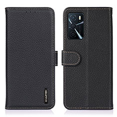 Custodia Portafoglio In Pelle Cover con Supporto B01H per Oppo A54s Nero