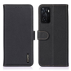 Custodia Portafoglio In Pelle Cover con Supporto B01H per Oppo A55S 5G Nero