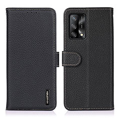 Custodia Portafoglio In Pelle Cover con Supporto B01H per Oppo F19 Nero