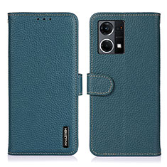 Custodia Portafoglio In Pelle Cover con Supporto B01H per Oppo F21s Pro 4G Verde