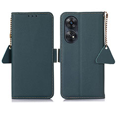 Custodia Portafoglio In Pelle Cover con Supporto B01H per Oppo Reno8 T 4G Verde