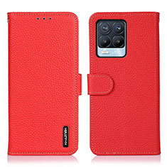 Custodia Portafoglio In Pelle Cover con Supporto B01H per Realme 8 4G Rosso