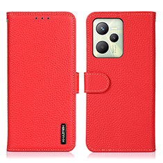 Custodia Portafoglio In Pelle Cover con Supporto B01H per Realme Narzo 50A Prime Rosso