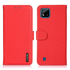 Custodia Portafoglio In Pelle Cover con Supporto B01H per Realme Narzo 50i Rosso