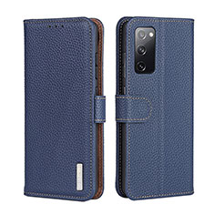Custodia Portafoglio In Pelle Cover con Supporto B01H per Samsung Galaxy A02s Blu