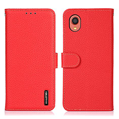Custodia Portafoglio In Pelle Cover con Supporto B01H per Samsung Galaxy A22 5G SC-56B Rosso