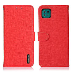 Custodia Portafoglio In Pelle Cover con Supporto B01H per Samsung Galaxy F42 5G Rosso