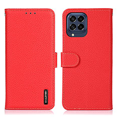 Custodia Portafoglio In Pelle Cover con Supporto B01H per Samsung Galaxy M53 5G Rosso