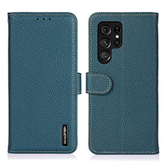 Custodia Portafoglio In Pelle Cover con Supporto B01H per Samsung Galaxy S21 Ultra 5G Verde