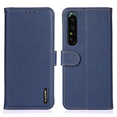 Custodia Portafoglio In Pelle Cover con Supporto B01H per Sony Xperia 1 IV SO-51C Blu