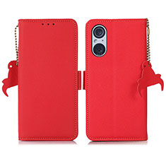 Custodia Portafoglio In Pelle Cover con Supporto B01H per Sony Xperia 5 V Rosso
