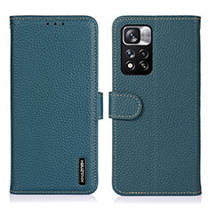 Custodia Portafoglio In Pelle Cover con Supporto B01H per Xiaomi Mi 11i 5G (2022) Verde
