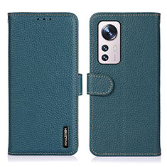 Custodia Portafoglio In Pelle Cover con Supporto B01H per Xiaomi Mi 12 5G Verde