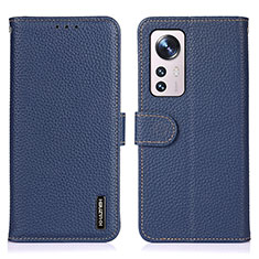 Custodia Portafoglio In Pelle Cover con Supporto B01H per Xiaomi Mi 12 Pro 5G Blu