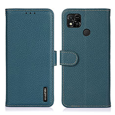 Custodia Portafoglio In Pelle Cover con Supporto B01H per Xiaomi POCO C3 Verde