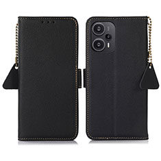 Custodia Portafoglio In Pelle Cover con Supporto B01H per Xiaomi Poco F5 5G Nero