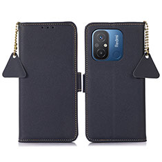 Custodia Portafoglio In Pelle Cover con Supporto B01H per Xiaomi Redmi 12C 4G Blu