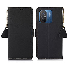 Custodia Portafoglio In Pelle Cover con Supporto B01H per Xiaomi Redmi 12C 4G Nero