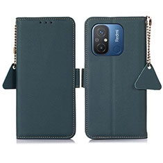 Custodia Portafoglio In Pelle Cover con Supporto B01H per Xiaomi Redmi 12C 4G Verde