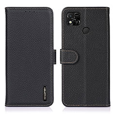 Custodia Portafoglio In Pelle Cover con Supporto B01H per Xiaomi Redmi 9 India Nero