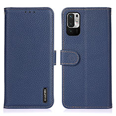 Custodia Portafoglio In Pelle Cover con Supporto B01H per Xiaomi Redmi Note 10 JE 5G Blu