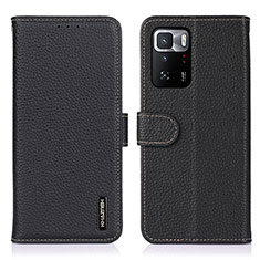 Custodia Portafoglio In Pelle Cover con Supporto B01H per Xiaomi Redmi Note 10 Pro 5G Nero