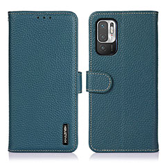 Custodia Portafoglio In Pelle Cover con Supporto B01H per Xiaomi Redmi Note 10T 5G Verde