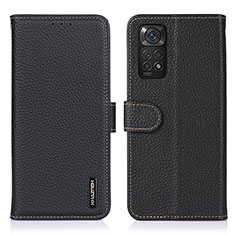 Custodia Portafoglio In Pelle Cover con Supporto B01H per Xiaomi Redmi Note 11 4G (2022) Nero