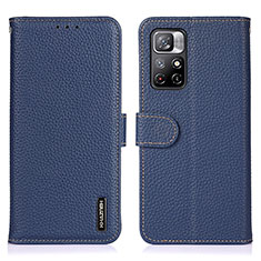 Custodia Portafoglio In Pelle Cover con Supporto B01H per Xiaomi Redmi Note 11 5G Blu