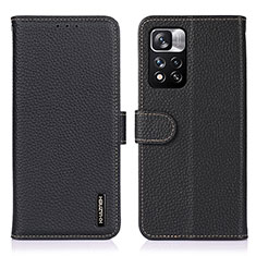 Custodia Portafoglio In Pelle Cover con Supporto B01H per Xiaomi Redmi Note 11 Pro+ Plus 5G Nero