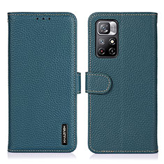 Custodia Portafoglio In Pelle Cover con Supporto B01H per Xiaomi Redmi Note 11T 5G Verde