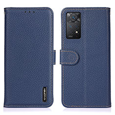 Custodia Portafoglio In Pelle Cover con Supporto B01H per Xiaomi Redmi Note 12 Pro 4G Blu