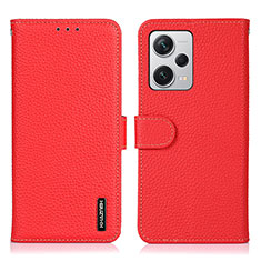 Custodia Portafoglio In Pelle Cover con Supporto B01H per Xiaomi Redmi Note 12 Pro+ Plus 5G Rosso