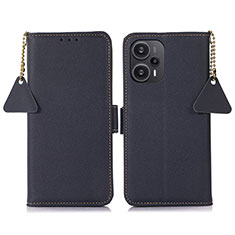 Custodia Portafoglio In Pelle Cover con Supporto B01H per Xiaomi Redmi Note 12 Turbo 5G Blu