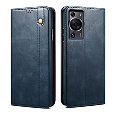 Custodia Portafoglio In Pelle Cover con Supporto B01S per Huawei P60 Blu